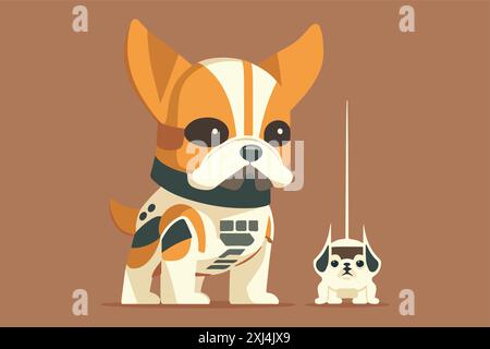 Illustrazione vettoriale stile guerriero cane Illustrazione Vettoriale