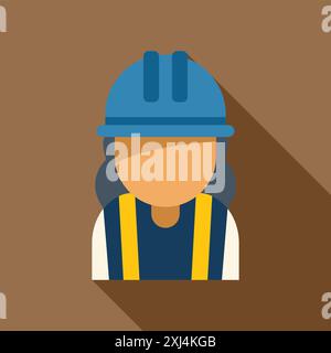Design semplice ma di grande impatto con una lavoratrice edile che sottolinea la sicurezza sul luogo di lavoro Illustrazione Vettoriale