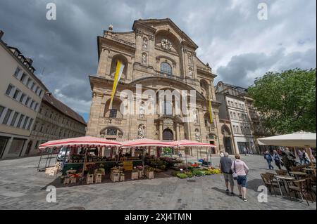 Chiesa barocca di San Martino, costruita nel 1668, Gruener Markt, Bamberga, alta Franconia, Baviera, Germania Foto Stock