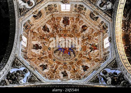 Chiesa dell'ex monastero domenicano di Santo Domingo a Oaxaca de Juarez, Oaxaca, Messico, America centrale, arte di pittura religiosa del soffitto Foto Stock