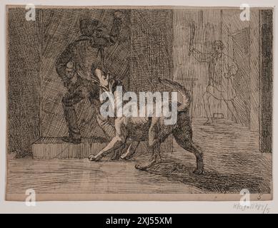 Incisione di Lorenz Frølich etichettata immagine 5, che mostra un'illustrazione del XIX secolo con figure ed elementi compositivi. Foto Stock