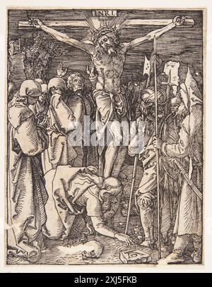 The Crucifixion Dürer, Albrecht 1471 - 1528 Woodcut, Print Dürer-Katalog: ein Handbuch über Albrecht Dürers Stiche, Radierungen, Holzschnitte, deren Zustände, Ausgaben und Wasserzeichen, Joseph Meder, nr. 149, 11088, 1932. Incisioni tedesche, incisioni e incisioni in legno di Hollstein 1400-1700 (vol. VII), Albrecht e Hans Dürer, R.W. Scheller, Kat. n. 149, C 37615, 1962. The Illustrated Bartsch 10, Sixteenth Century German Artists, Albrecht Dürer: Albrecht Dürer, Walter L. Strauss, 40, Woodcuts, C 36179, 1980. Albrecht Dürer's kleine Passion Nürnberg 1510: Nürnberg 1510, München 1884, Ubekendt, AFB. Foto Stock