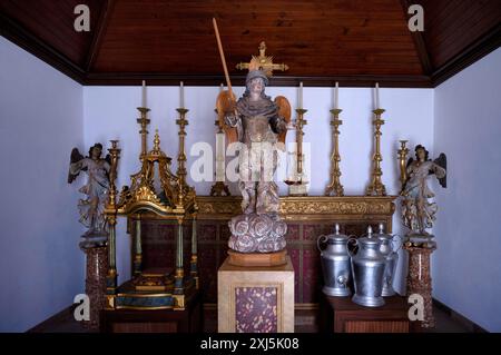 Vista interna Cappella di San Michele, Capela Sao Miguel, Cattedrale Igreja da se Catedral de Faro, città vecchia, Faro, Algarve, Portogallo Foto Stock