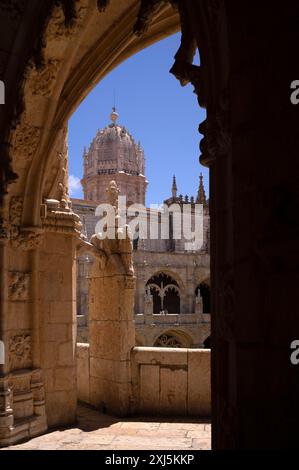 Monastero di Santa Maria de Belem, monastero di Hieronimita Mosteiro dos Jeronimos, noto anche come Mosteiro de Belem, Belem, Lisbona, Portogallo Foto Stock