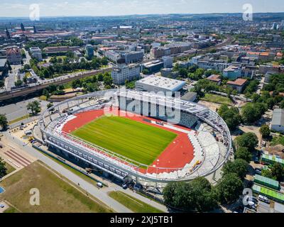 La capitale dello stato, Dresda, sta trasformando lo stadio in un moderno e polifunzionale centro sportivo ed eventi per sport competitivi e popolari. Foto Stock