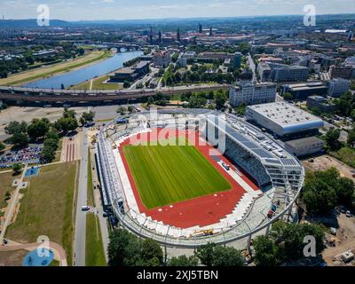 La capitale dello stato, Dresda, sta trasformando lo stadio in un moderno e polifunzionale centro sportivo ed eventi per sport competitivi e popolari. Foto Stock