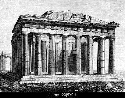 Il Partenone, l'Acropoli di Atene, i greci nell'antichità, illustrazione storica ca. 1890 Foto Stock