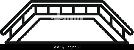 Semplice disegno lineare di un ponte pedonale che si estende su una distanza Illustrazione Vettoriale