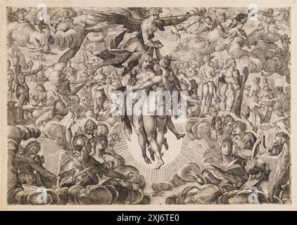 Le nozze di Cupido e Psiche Ubekendt KKS , Kilian, Lucas 1579 - 1637, Goltzius, Hendrick 1558 - 1617, Sadeler (II), Egidio 1568 - 1629, Muller, Jan Harmensz. 1571 - 1628, Spranger, Bartholomeus 1546 - 1611 incisione in rame, Print the New Hollstein Dutch and Flemish etchings, incisioni e xilografie 1450-1700, Hendrick Goltzius, Part i-IV, Marjolein Leesberg, 341 kopi a, C 48058, 2012 il matrimonio di Cupido e Psiche Foto Stock