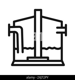 digestione anaerobica icona biomassa linea vettoriale logo o set di simboli stile contorno raccolta Illustrazione Vettoriale