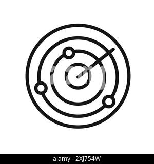 icona di rilevamento radar linea vettoriale logo marchio o stile contorno raccolta set di simboli Illustrazione Vettoriale