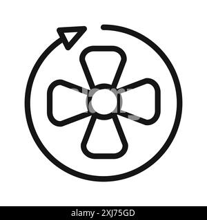 Icona di ventilazione linea vettoriale logo marchio o set di simboli stile contorno collezione Illustrazione Vettoriale