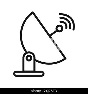 Icona apparecchio satellitare linea vettoriale logo marchio o set di simboli stile contorno collezione Illustrazione Vettoriale