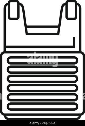 Icona giubbotto antiproiettile che fornisce protezione e sicurezza, garantendo sicurezza e difesa Illustrazione Vettoriale