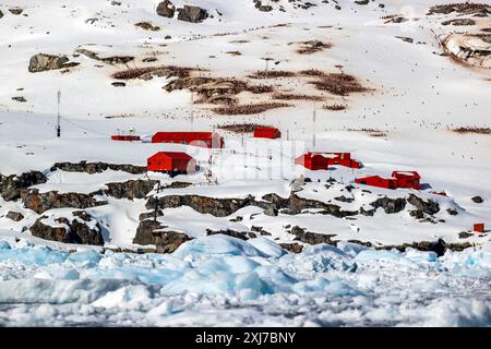 Base Primavera, Cierva Cove, San Martín Land, Penisola Antartica, martedì, 21 novembre 2023. Foto: David Rowland / One-Image.com Foto Stock