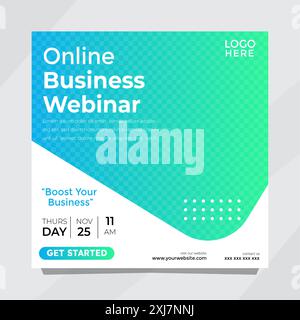 Progettazione di modelli di webinar aziendali Illustrazione Vettoriale