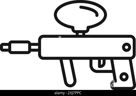 Semplice disegno lineare di un pennarello da paintball, perfetto per rappresentare lo sport del paintball Illustrazione Vettoriale