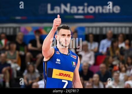 Fabio Balaso dell'Italia durante test match - Italia vs Argentina, test match di pallavolo a Firenze, 16 luglio 2024 Foto Stock