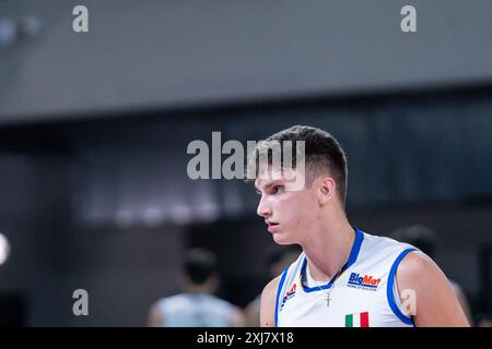 Luca Porro (Italia) durante test match - Italia vs Argentina, test match di pallavolo a Firenze, Italia, 16 luglio 2024 Foto Stock