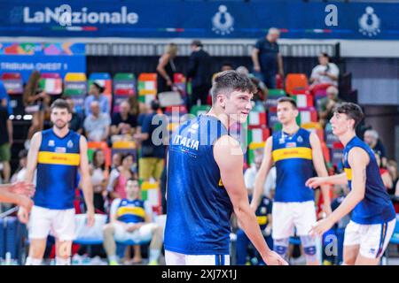 Luca Porro (Italia) durante test match - Italia vs Argentina, test match di pallavolo a Firenze, Italia, 16 luglio 2024 Foto Stock