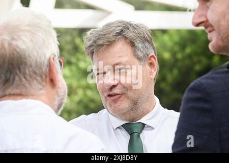 16 luglio 2024, Villa San Giovanni, Reggio Calabria, Italia: Robert Habeck (Ministro federale dell'economia e della protezione del clima, Germania) ha visto la sede. L'incontro del Ministro del commercio del gruppo G7 si è svolto a Villa San Giovanni, presso l'Hotel Altafiumara, con rappresentanti della Commissione europea, dell'Organizzazione Internazionale e dei Paesi di sensibilizzazione (Credit Image: © Valeria Ferraro/ZUMA Press Wire) SOLO PER USO EDITORIALE! Non per USO commerciale! Foto Stock