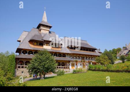 Maramures Romania 12 luglio 2024. Immagini Monastero di Barsana in Romania, visita in un giorno d'estate. Foto Stock