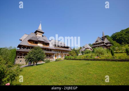 Maramures Romania 12 luglio 2024. Immagini Monastero di Barsana in Romania, visita in un giorno d'estate. Foto Stock