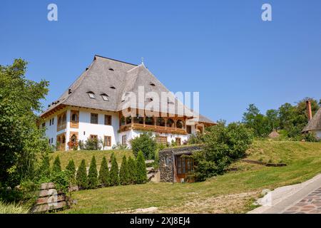 Maramures Romania 12 luglio 2024. Immagini Monastero di Barsana in Romania, visita in un giorno d'estate. Foto Stock