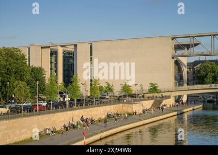 Spree, Marie-Elisabeth-Lüders-Haus, Bundestagsbüros, Mitte, Berlino, Germania Foto Stock