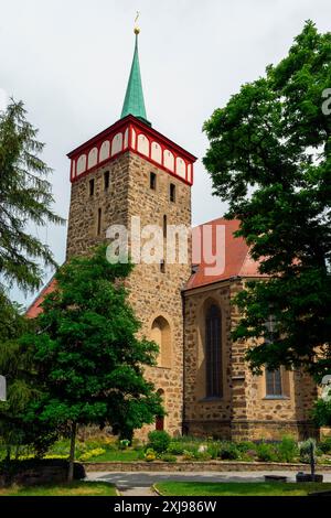 Chiesa di San Michele (Michałska cyrkej) nella città vecchia di Bautzen. Sassonia, Germania. La chiesa tardo-gotica fu eretta nel 1450 e serve il Prot Foto Stock