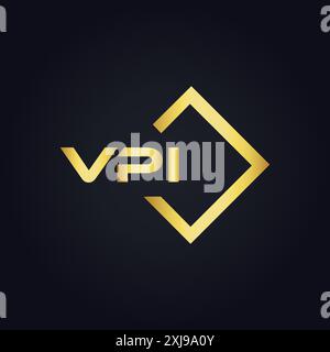 Logo VPI. DESIGN V P I. Lettera VPI bianca. Design del logo VPI, lettera V P I. Logo V P i Letter in ORO, LOGO GOLDEN, TRE, stile. set di logo letter Illustrazione Vettoriale