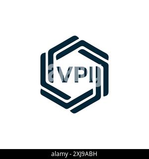 Logo VPI. DESIGN V P I. Lettera VPI bianca. Design del logo VPI, lettera V P I. Logo V P i Letter in ORO, LOGO GOLDEN, TRE, stile. set di logo letter Illustrazione Vettoriale