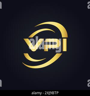 Logo VPI. DESIGN V P I. Lettera VPI bianca. Design del logo VPI, lettera V P I. Logo V P i Letter in ORO, LOGO GOLDEN, TRE, stile. set di logo letter Illustrazione Vettoriale