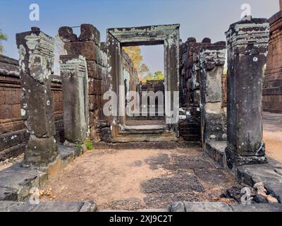 Tempio pre-Rup, un tempio indù ad Angkor costruito nel 961 per il re Khmer Rajendravarman di laterite e arenaria, sito patrimonio dell'umanità dell'UNESCO, Cambogia, i Foto Stock