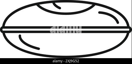 Icona della linea di strumenti musicali a tamburo appeso che mostra un design minimalista per applicazioni musicali e siti Web Illustrazione Vettoriale