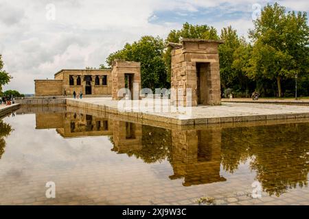 Tempio nubiano egiziano di Debod a Parque de la Montana, Madrid, Spagna, Europa Copyright: MichaelxDeFreitas 796-2693 Foto Stock