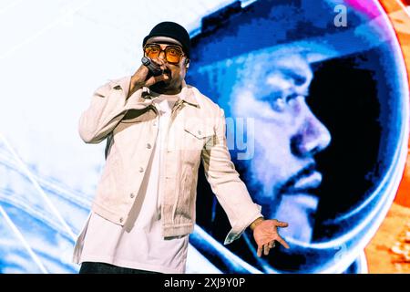 Milano, Italia, 17 luglio 2024. Il gruppo hip-hop alternativo Black Eyed Peas si esibisce dal vivo al Fiera Milano Live di Rho, Milano, Italia. Crediti: Maria Laura Arturi/Alamy Live News Foto Stock