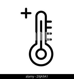 Icona hot impostata in stile contorno linea sottile e segno vettoriale lineare Illustrazione Vettoriale