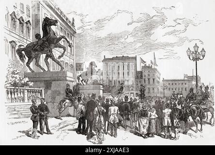 I leader mondiali giunsero al Congresso di Berlino, 13 giugno - 13 luglio 1878, una conferenza diplomatica per riorganizzare gli stati nella penisola balcanica al termine della guerra russo-turca (1877-1878). Da Russes et Turcs: La Guerre D'Orient, pubblicato nel 1878. Foto Stock