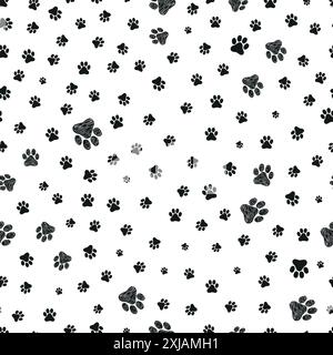 La zampa nera Doodle stampa il motivo Illustrazione Vettoriale