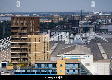 Londra, Royaume University. 17 luglio 2024. Excel London durante l'ePrix di Londra 2024 di Hankook, decimo incontro del Campionato Mondiale di Formula e ABB FIA 2023-24, sull'Excel London dal 18 al 21 giugno 2024 a Londra, Regno Unito - Photo Julien Delfosse/DPPI Credit: DPPI Media/Alamy Live News Foto Stock