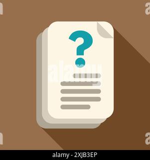 La pila di fogli di carta con un punto interrogativo mostra il concetto di domande frequenti Illustrazione Vettoriale