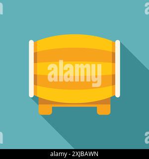 Botte di legno in piedi su una tavolozza con una lunga ombra Illustrazione Vettoriale