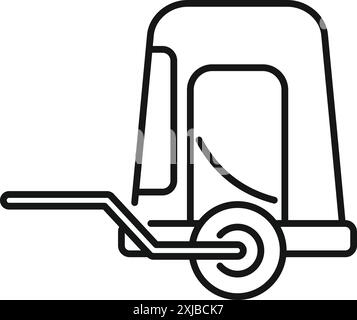 Rimorchio per bici con copertura, un modo comodo per trasportare merci o godersi avventure all'aria aperta Illustrazione Vettoriale