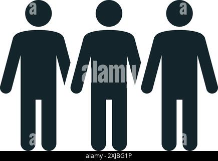 Tre uomini d'affari che si tengono per mano mostrando lavoro di squadra e cooperazione Illustrazione Vettoriale