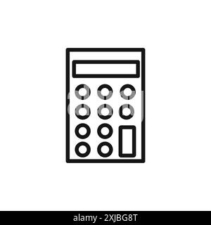 Icona della calcolatrice, segno grafico vettoriale lineare o set di simboli per l'interfaccia utente dell'app Web Illustrazione Vettoriale