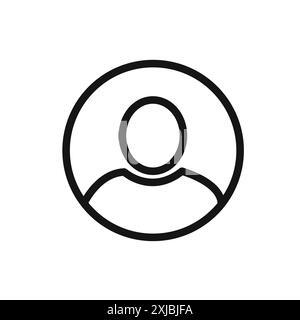 icona della foto del profilo segno grafico vettoriale lineare o set di simboli per l'interfaccia utente dell'app web Illustrazione Vettoriale