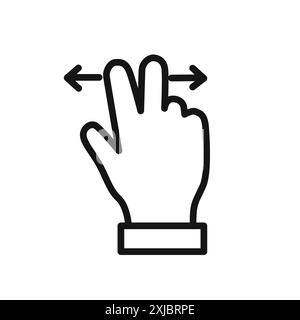 Icona Zoom Gesture segno grafico vettoriale lineare o simbolo impostato per l'interfaccia utente dell'app Web Illustrazione Vettoriale