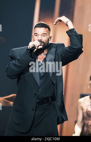 Madrid, Spagna. 17 luglio 2024. Il cantante Ricky Martin durante una performance al WiZink Center il 17 luglio 2024 a Madrid, Spagna. Crediti: SIPA USA/Alamy Live News Foto Stock