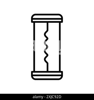 Icona del fusibile elettrico Flat Set in bianco e nero contorno vettoriale Illustrazione Vettoriale